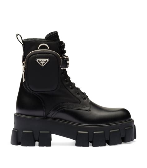 black and green prada boots|prada black boots with pouch.